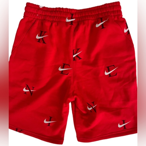 Nike Shorts Youth XL Mens XS-S Fleece Sweat Knit Nike Swoosh Logo Print Athletic - Picture 4 of 9